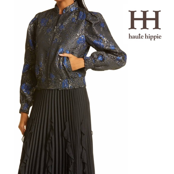 Haute Hippie Jackets & Blazers - Haute Hippie Ruth Metallic Brocade Bomber